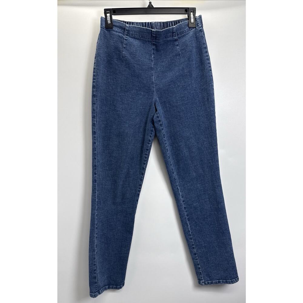 Faded Glory Women’s Medium Pull On Stretch Denim Pants Elastic Waist 28 Inseam